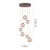Paul Neuhaus lights Popup pendant light LED bronze, 7-light sources, Remote control