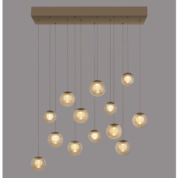 Paul Neuhaus lights Popup pendant light LED bronze, 13-light sources, Remote control