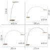 Paul Neuhaus lights Loop-Bow floor lamp, Arch lamps LED bronze, 2-light sources