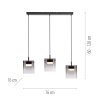 Leuchten Direkt lights ELIO pendant light LED black, 3-light sources