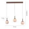 Leuchten Direkt lights NAMI pendant light LED sand-coloured, 3-light sources