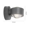 Leuchten Direkt lights AKKU-CHIA wall light LED silver, 2-light sources, Remote control