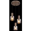 Globo lighting Walton hanging light brown, 3-light sources