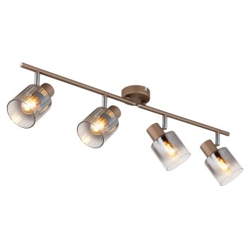Globo lighting Walton ceiling light brown, chrome, 4-light sources