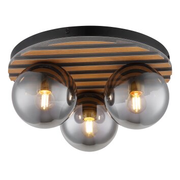 Globo lighting Parsons ceiling light Ecru, black, 3-light sources