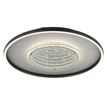 Globo lighting Mirrora ceiling light LED chrome, black, silver, 1-light source