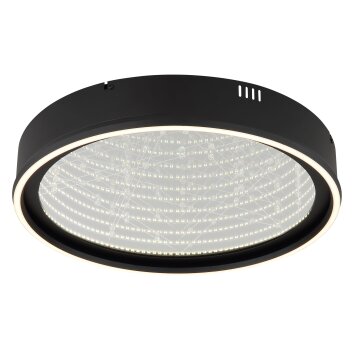 Globo lighting Mirrora ceiling light LED black, 1-light source, Remote control