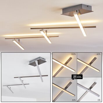Lacure Ceiling Light LED matt nickel, 5-light sources