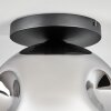 Ripoll ceiling light, globe light chrome, Smoke-coloured, 1-light source