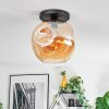 Ripoll ceiling light, globe light Amber, 1-light source
