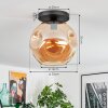 Ripoll ceiling light, globe light Amber, 1-light source