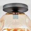 Ripoll ceiling light, globe light Amber, clear, 1-light source