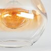 Ripoll ceiling light, globe light Amber, clear, 1-light source