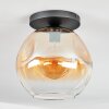 Ripoll ceiling light, globe light Amber, clear, 1-light source