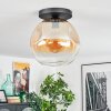 Ripoll ceiling light, globe light Amber, clear, 1-light source