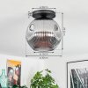 Ripoll ceiling light, globe light Smoke-coloured, 1-light source