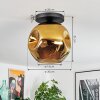 Ripoll ceiling light, globe light gold, 1-light source