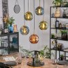 Ripoll hanging light, globe light, pendant light gold, black, 5-light sources