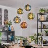Ripoll hanging light, globe light, pendant light gold, black, 5-light sources