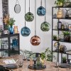 Ripoll hanging light, globe light, pendant light blue, green, coppery, 5-light sources