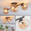 Chehalis ceiling light, globe light Amber, clear, 4-light sources
