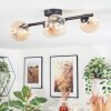 Chehalis ceiling light, globe light Amber, clear, 4-light sources