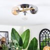 Chehalis ceiling light, globe light gold, black, 3-light sources