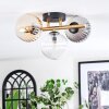 Chehalis ceiling light, globe light gold, black, 3-light sources