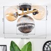 Chehalis ceiling light, globe light gold, black, 3-light sources