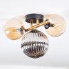 Chehalis ceiling light, globe light gold, black, 3-light sources