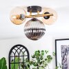 Chehalis ceiling light, globe light gold, black, 3-light sources