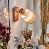 Fallhagen wall light, wall spotlight chrome, Dark wood, 1-light source