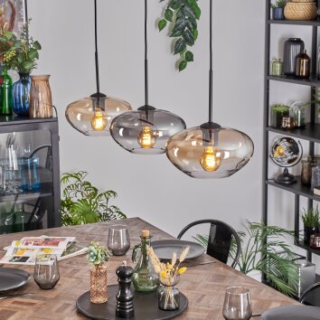 Mertola hanging light, pendant light black, 3-light sources