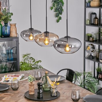 Mertola hanging light, pendant light black, 3-light sources