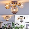 Chehalis ceiling light, globe light gold, black, 3-light sources
