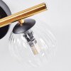 Chehalis ceiling light, globe light gold, black, 3-light sources