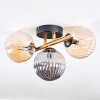 Chehalis ceiling light, globe light gold, black, 3-light sources