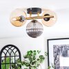 Chehalis ceiling light, globe light gold, black, 3-light sources