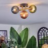 Chehalis ceiling light, globe light gold, black, 3-light sources