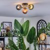Chehalis ceiling light, globe light gold, black, 3-light sources