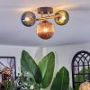 Chehalis ceiling light, globe light gold, black, 3-light sources