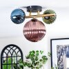 Chehalis ceiling light, globe light gold, black, 3-light sources