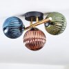 Chehalis ceiling light, globe light gold, black, 3-light sources