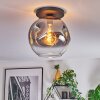 Ripoll ceiling light, globe light clear, Smoke-coloured, 1-light source