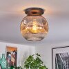 Ripoll ceiling light, globe light clear, Smoke-coloured, 1-light source