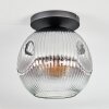 Ripoll ceiling light, globe light clear, Smoke-coloured, 1-light source