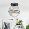 Ripoll ceiling light, globe light clear, Smoke-coloured, 1-light source