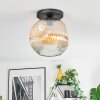 Ripoll ceiling light, globe light Amber, clear, 1-light source