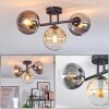Gastor ceiling light, globe light Amber, clear, Smoke-coloured, 3-light sources