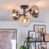 Gastor ceiling light, globe light Amber, clear, Smoke-coloured, 3-light sources